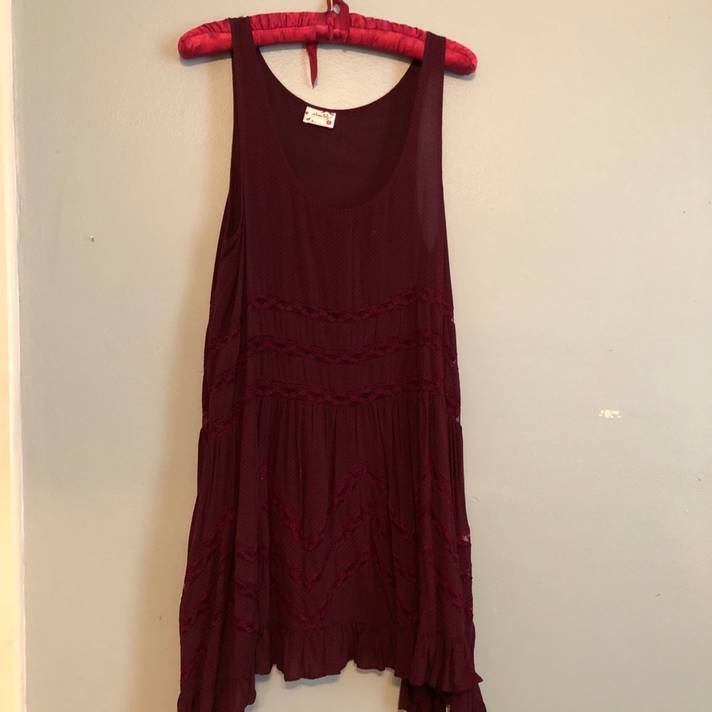 Free People Voile and Lace Trapeze Dress/Slip